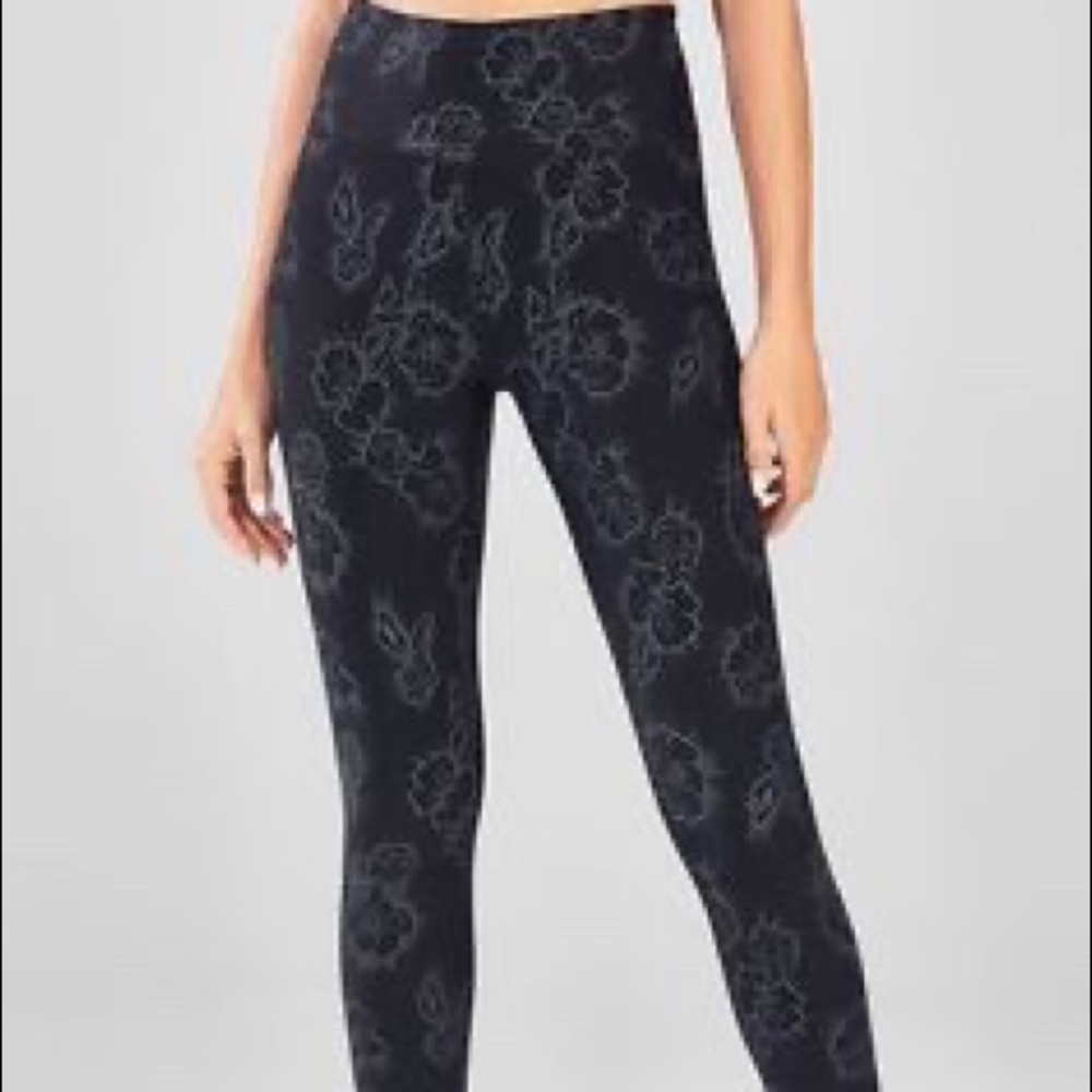 Fabletics Black Floral Leggings